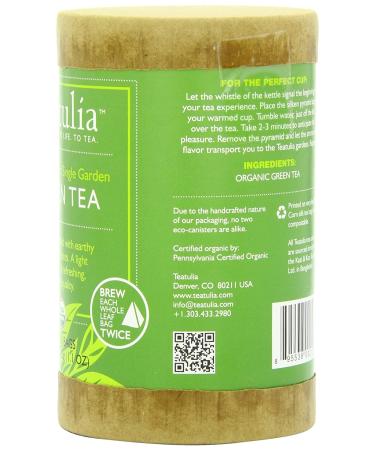 Teatulia Organic Green Tea | 96 Pyramid Bags | Award-Winning, Natural Caffeine, Compostable - Buy Online on GoSupps.com