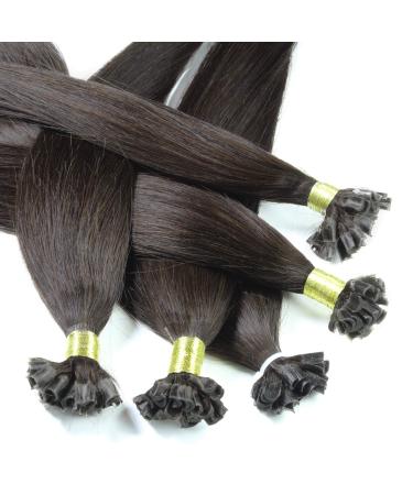 hair2heart Extensions Real Hair Bondings Straight - 50 strands 0.5g 30cm Dark Brown #2 Dark Brown 30cm 50 strands - Buy Online on GoSupps.com
