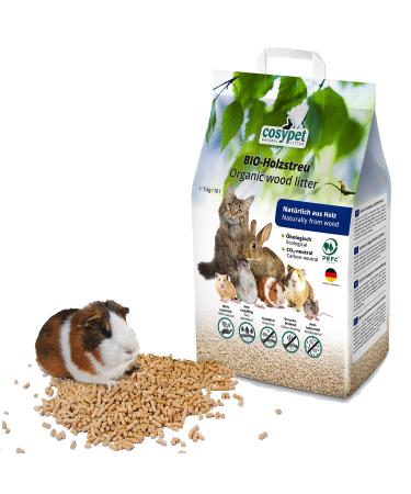 Cosypet animal bidding pellets for rabbits hamsters rodents birds and cats 100% organic + naturally - strongly absorbent + odor binding - wood litter (pellets 5 kg 10 l) pellets 5 kg 10 l