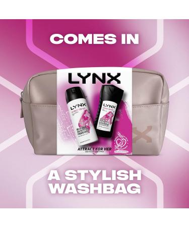 LYNX Attract for Her bodywash & body spray Washbag 2 piece Gift Set perfect for her daily routine - Buy Online on GoSupps.com