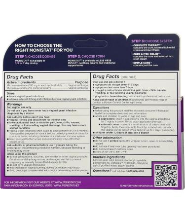 Monistat 7-Day Yeast Infection Treatment Cream | 1.59 oz Pack with Disposable Applicators - Buy Online on GoSupps.com
