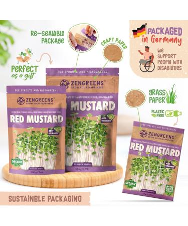 ZenGreens - Organic Red Mustard Seeds - Choose between 10g 200g and 500g - Red mustard seeds with a high g content - Buy Online on GoSupps.com