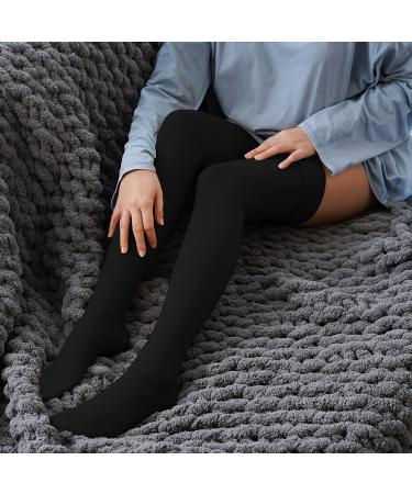 Thigh-High Compression Stockings 20-30 mmHg | Closed Toe | Medical Class 1 Support for Men & Women - Medium Black - Buy Online on GoSupps.com