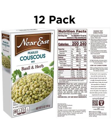 Quaker Near East Basil & Herb Pearled Couscous - 5oz (Pack of 6) | Delicious & Easy Meal Option - Buy Online on GoSupps.com