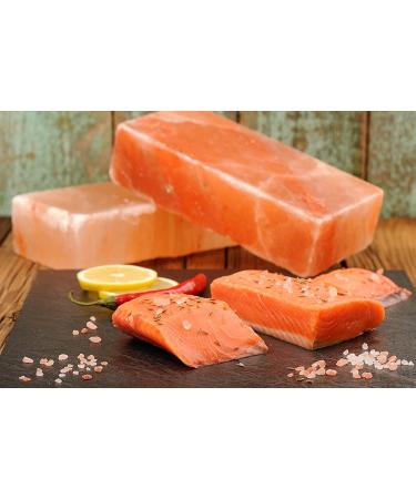 Himalayan Salt Block Cooking Tile - Ideal for Grilling, Serving, and Salt Wall Construction (8 x 4 x 2) - Buy Online on GoSupps.com