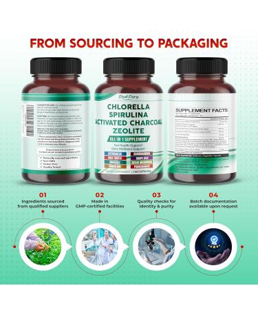 Ultra All-in-1 Chlorella Spirulina Activated Charcoal & Zeolite Natural Detox Immune & Vitality Support 150 Capsules 150 count (pack of 1) - Buy Online on GoSupps.com