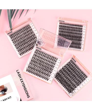 DIY Lash Extension Kit - 30D Cluster Eyelash Extensions | 10-16mm Faux Mink Lashes with Glue & Applicator - Reusable & Soft Thin Band - Buy Online on GoSupps.com