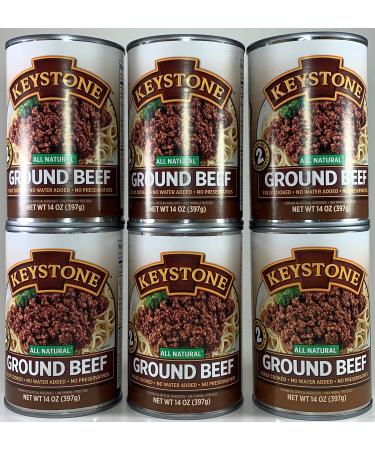 Keystone Meats All Natural Canned Beef, Ground, 14 Ounce (Pack of 6)