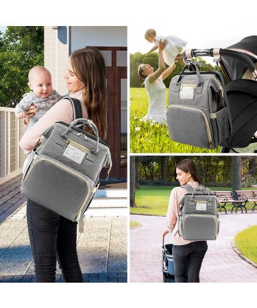 OTTOLIVES 3-in-1 Diaper Bag Backpack with Changing Station | Large Capacity Baby Bag for Boys and Girls - Grey - Buy Online on GoSupps.com
