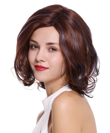 WIG ME UP - SA087-33/30BT2520 wig women's wig short long bob parting wavy brown copper mahogany blue highlights streaks