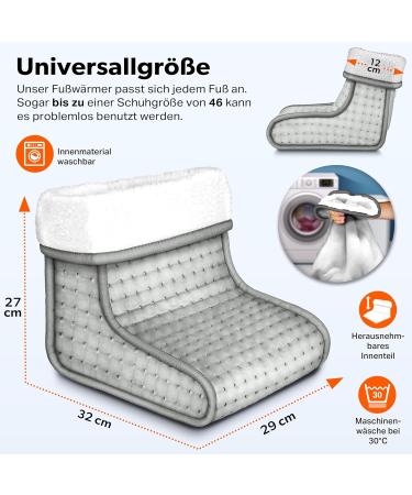Sinnlein Foot Warmer with 6 Temperature Levels & Timer | Electric Foot Heating with Overheating Protection & Auto Switch-Off - Gray - Buy Online on GoSupps.com