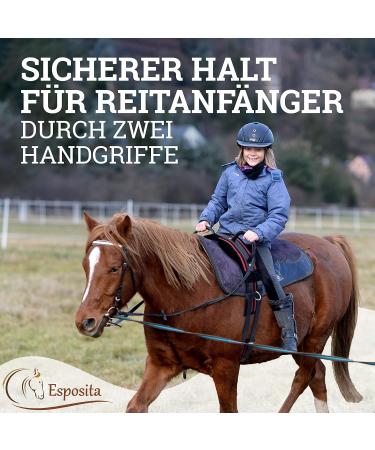 Esposita Riding Strap with Leather Handles - Ideal for Children & Riders | Versatile Lunging & Vaulting Belt | Wooden Horse Accessories - VB/COB Red-Black - Buy Online on GoSupps.com