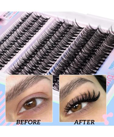 Self Adhesive Eyelashes Kit | 180 Reusable Cluster Lashes - No Glue Mixed Lengths 8-18mm | 30D 40D 50D | Includes Tweezers | International Shipping Available - Buy Online on GoSupps.com