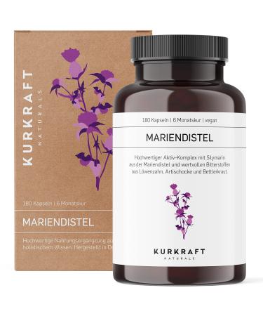 KURKRAFT Milk Thistle Capsules (180 pcs) - Complex with silymarin artichoke dandelion and desmodium