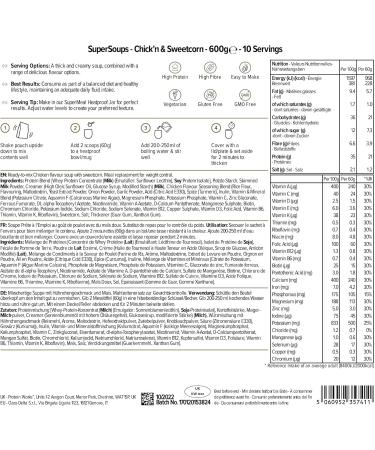 Protein Works - Super soups chicken and sweet corn instant soup less than 230 calories nutritious meal in less than 5 min - Buy Online on GoSupps.com