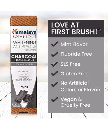 Himalaya Whitening Antiplaque Toothpaste with Charcoal & Black Seed Oil - Mint Flavor, 4 oz - Buy Online on GoSupps.com