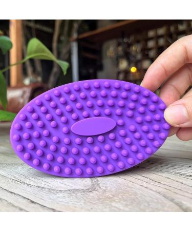 Premium Soft Silicone Sensory Brush for Kids with Autism - 2-in-1 Body Scrubber for Sensory Room & Occupational Therapy - Oval Purple - Buy Online on GoSupps.com