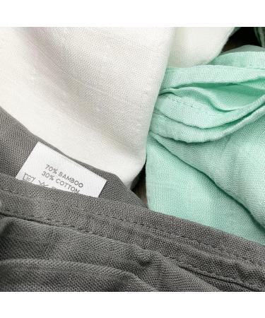Little Giggles Co. 2-Pack Large Bamboo Muslin Cloths - 120x120cm - Baby Receiving Blankets in White & Turquoise - Newborn Swaddle Wrap & Essentials - Buy Online on GoSupps.com
