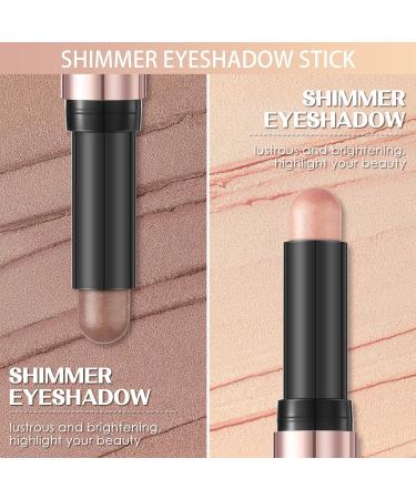 FOCALLURE 2PCS Eyeshadow Stick Set - Shimmer and Matte Cream Eyeshadow Pencil Crayon with Blending Brush - Buy Online on GoSupps.com