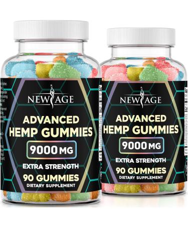 New Age Naturals Advanced Hemp Big Gummies 9000mg - Natural Hemp Oil Infused Gummies (180 Gummies) (Pack of 2) Original 180 Count (Pack of 2)