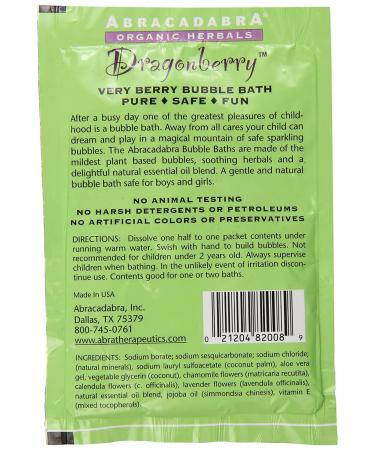 Buy Abracadabra Organic Herbals Dragonberry Very Berry Bubble Bath - 2.5 Ounce | Premium International Shipping - Buy Online on GoSupps.com