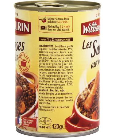 William Saurin Sausages with Lentils 420 g - Buy Online on GoSupps.com