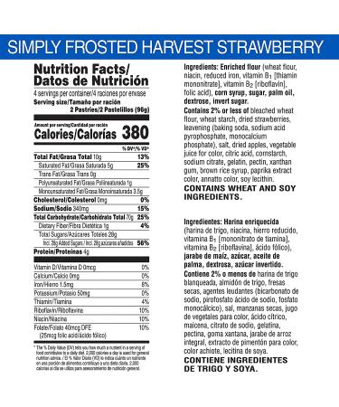 Simply Pop-Tarts  Toaster Pastries  Frosted Harvest Strawberry  Non-GMO Project Verified  13.5oz Box (8 Count) 13.5 Ounce (Pack of 1) - Buy Online on GoSupps.com