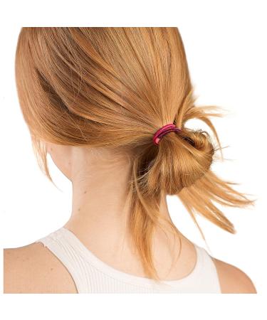 Kitsch Recycled Polyester Ombre Hair Ties - Set of 20 Black Hair Elastics for Thick & Thin Hair | No Damage Ponytail Holders | Holiday Gift Pack - Blush - Buy Online on GoSupps.com