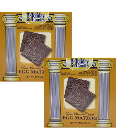 Passover Dark Chocolate Coated Egg Matzo, Kosher for Passover, 7 Oz (2-Pack)