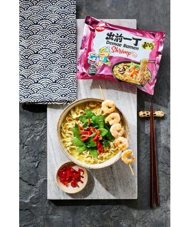  NISSIN NISSIN Demae Ramen Pack of 10 Japanese instant noodles with shrimp and Asian spice flavor quick and easy preparation Asian food (10 x 100 g) - Buy Online on GoSupps.com