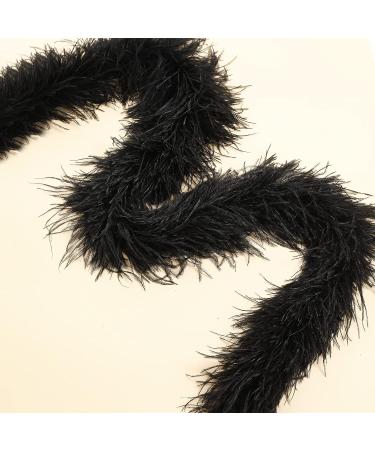 Black Ostrich Feather Boa - 2 Yards, 3-Ply Long Boa for Parties, DIY Projects & Clothing Decoration - Buy Online on GoSupps.com