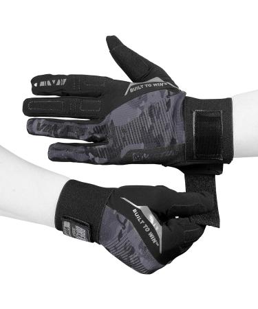 Virtue Breakout Gloves - Medium Black Camo Full Finger Paintball Gloves - Buy Online on GoSupps.com