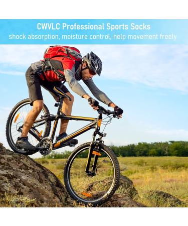 CWVLC Unisex Cushioned Compression Athletic Ankle Socks 6-Pack - Black, Charcoal, Royal - Large Size - Buy Online on GoSupps.com