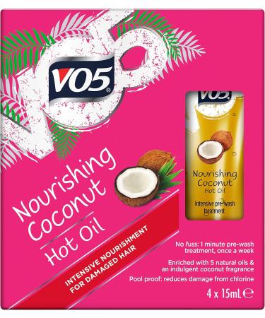Vo5 Nourishing Coconut Hot Oil Treatment - 4 Pack (15ml Each) for Damaged Hair | Restore Shine & Strength - International Shipping Available - Buy Online on GoSupps.com