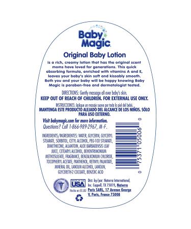Baby Magic Gentle Baby Lotion Original Baby Scent 16.5 oz - Nourishing & Moisturizing for Baby's Delicate Skin - Buy Online on GoSupps.com
