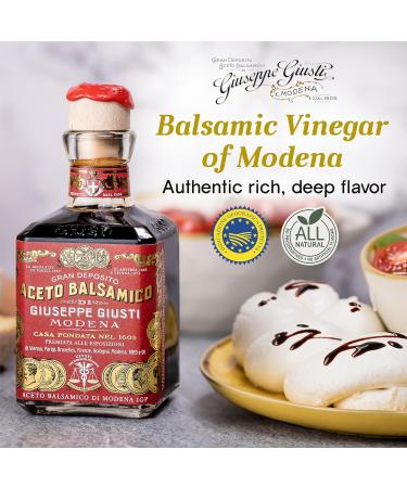 Bellina Gourmet Balsamic Gift Set - Bread Dipping Set with Giuseppe Giusti Balsamic Vinegar of Modena and Bread Dipping Dish with Grape Design Italian Cooking Gifts from Italy - 8.45 fl oz (250 ml) - Buy Online on GoSupps.com