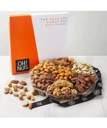Oh! Nuts 7 Variety Roasted Salted Nuts Gift Basket - 1.8 LB Prime Gourmet Assortment Tray for Birthday, Anniversary, Corporate Gifts - Men and Women - 1.8 Pound - Buy Online on GoSupps.com