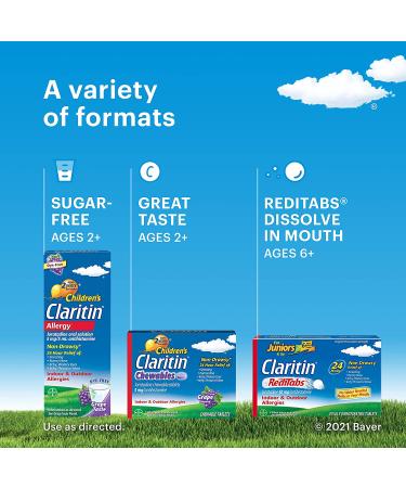 Claritin Kids 24-Hour Non-Drowsy Allergy Relief Chewables - 40 Grape Tablets - Buy Online on GoSupps.com
