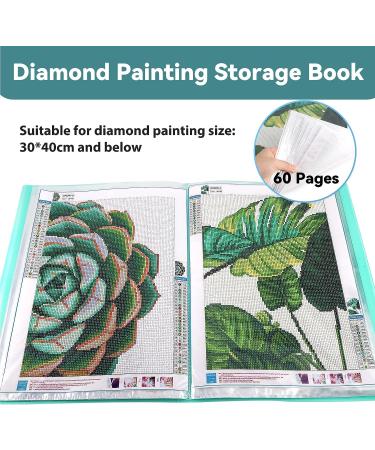 OPOUNT 60 Pocket A3 Diamond Painting Storage Book - Organize & Protect Your Diamond Painting Kits - Green (16.5x11.9 inch) - Buy Online on GoSupps.com
