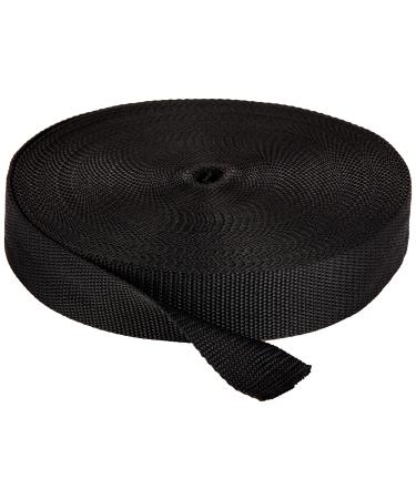 Strapworks Heavyweight Polypropylene Webbing - Heavy Duty Poly Strapping for Outdoor DIY Gear Repair, 3/4 Inch Black 3/4" x 25 yard