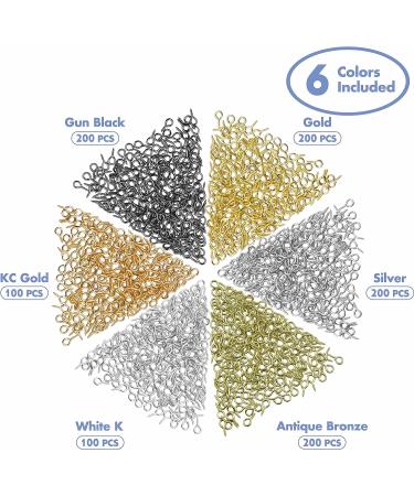 1000 PCS Small Self Tapping Screw Eye Pins Hooks in 6 Colors (4  8mm/0.15  0.3inch) - Buy Online on GoSupps.com