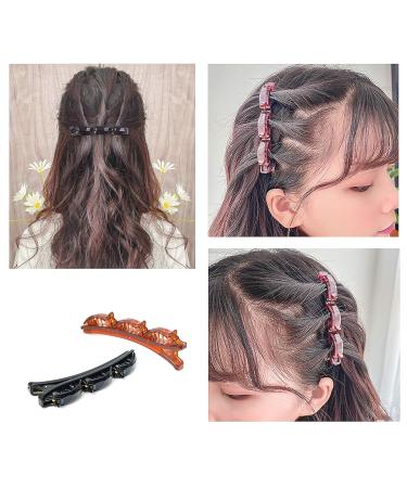 SHUNMEIL 4PCS Double Bangs Hairstyle Hairpin Set - Woven Large Real Hair Accessories with Clips | Hollow Layer Plait Headband Hair Bands - Buy Online on GoSupps.com