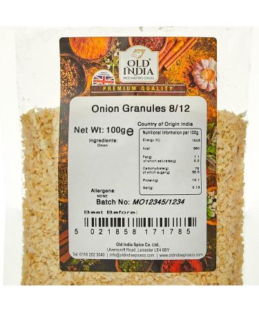 Old India Onion Granules 8/12 100g - Premium Quality Spice for Cooking - Buy Online on GoSupps.com