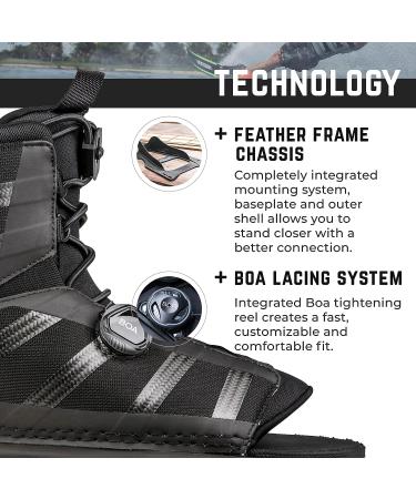 Radar Water Ski Vector BOA Boot - Carbon/Black Front Aluminum Plate (2019) STD - Buy Online on GoSupps.com