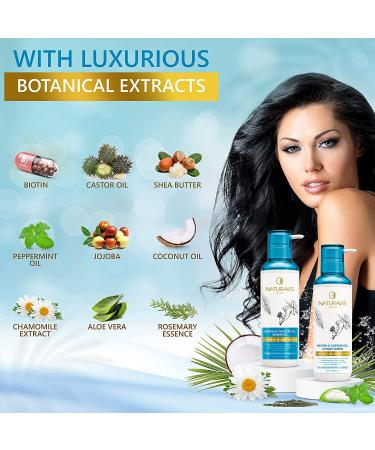 Biotin Shampoo & Conditioner Set with Castor Oil - Sulfate Free for Men & Women - Promotes Hair Growth & Reduces Hair Loss - Infused with Shea - Moisturizing Formula - Buy Online on GoSupps.com