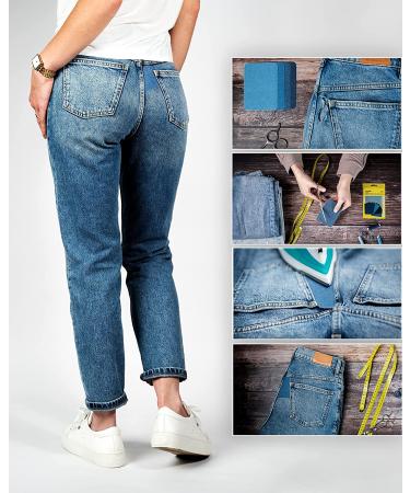 ZEFFFKA Premium Quality Denim Iron-on Jean Patches Set - 100% Cotton, Assorted Shades of Blue, 12 Pieces, Size 3 x 4-1/4, Strongest Glue for Inside & Outside Repairs and Decorating - Buy Online on GoSupps.com