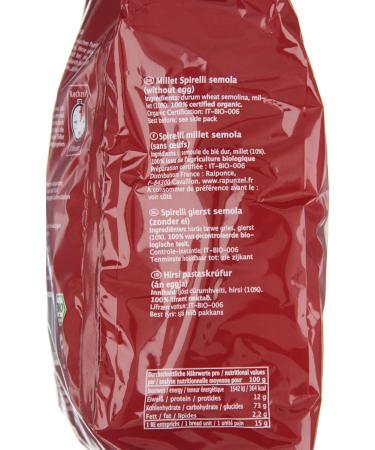  Rapunzel Rapunzel Spirelli mit Hirse Semola Set of 6 (6 x 500 g) - Organic - Buy Online on GoSupps.com