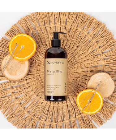 Buy Habys Gaya Orange Bliss Massage Oil - Light Aromatic Body Oil with Soybean & Orange Essence Vitamin E | 400ml for Dry & Sensitive Skin - Buy Online on GoSupps.com