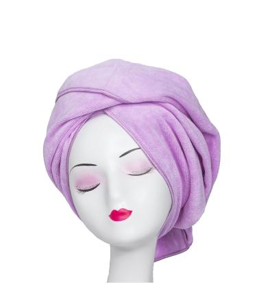 TANCANO Microfiber Hair Towel Anti Frizz Hair Wrap Super Absorbent Curly Hair Drying Towel 23.6''x47'' Large Multifunction Towel for Bath Spa Makeup  Light Purple
