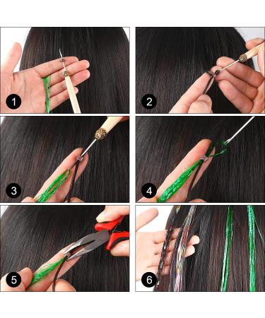 FEBSNOW 47 Tinsel Hair Extension Kit - 2400 Strands, 12 Mixed Colors - Glitter Hair Accessories for Women, Girls - Perfect for Christmas, New Year, Halloween, Cosplay Parties - Buy Online on GoSupps.com